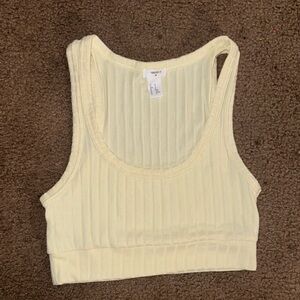 Forever 21 Yellow Ribbed Crop Top